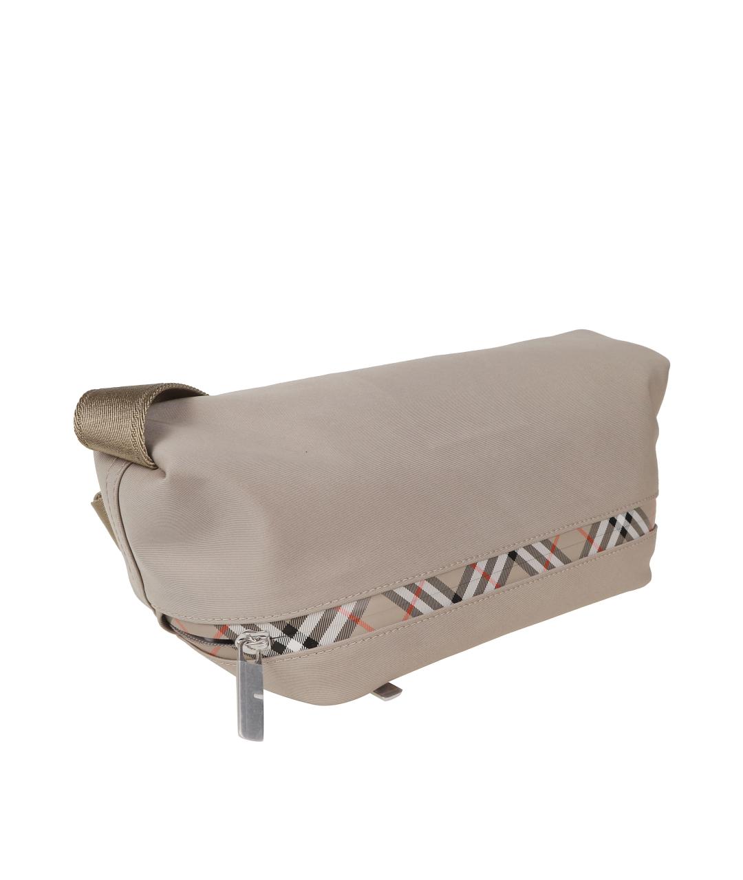 BURBERRY Бежевая тканевая сумка на плечо, фото 3