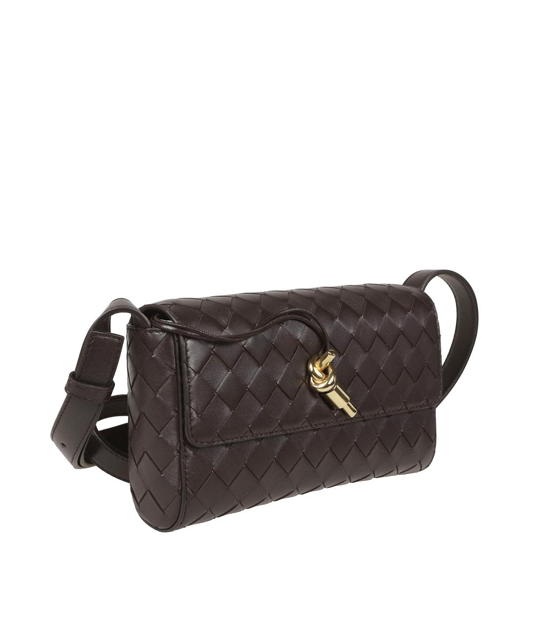 BOTTEGA VENETA Коричневая кожаная сумка через плечо, фото 3