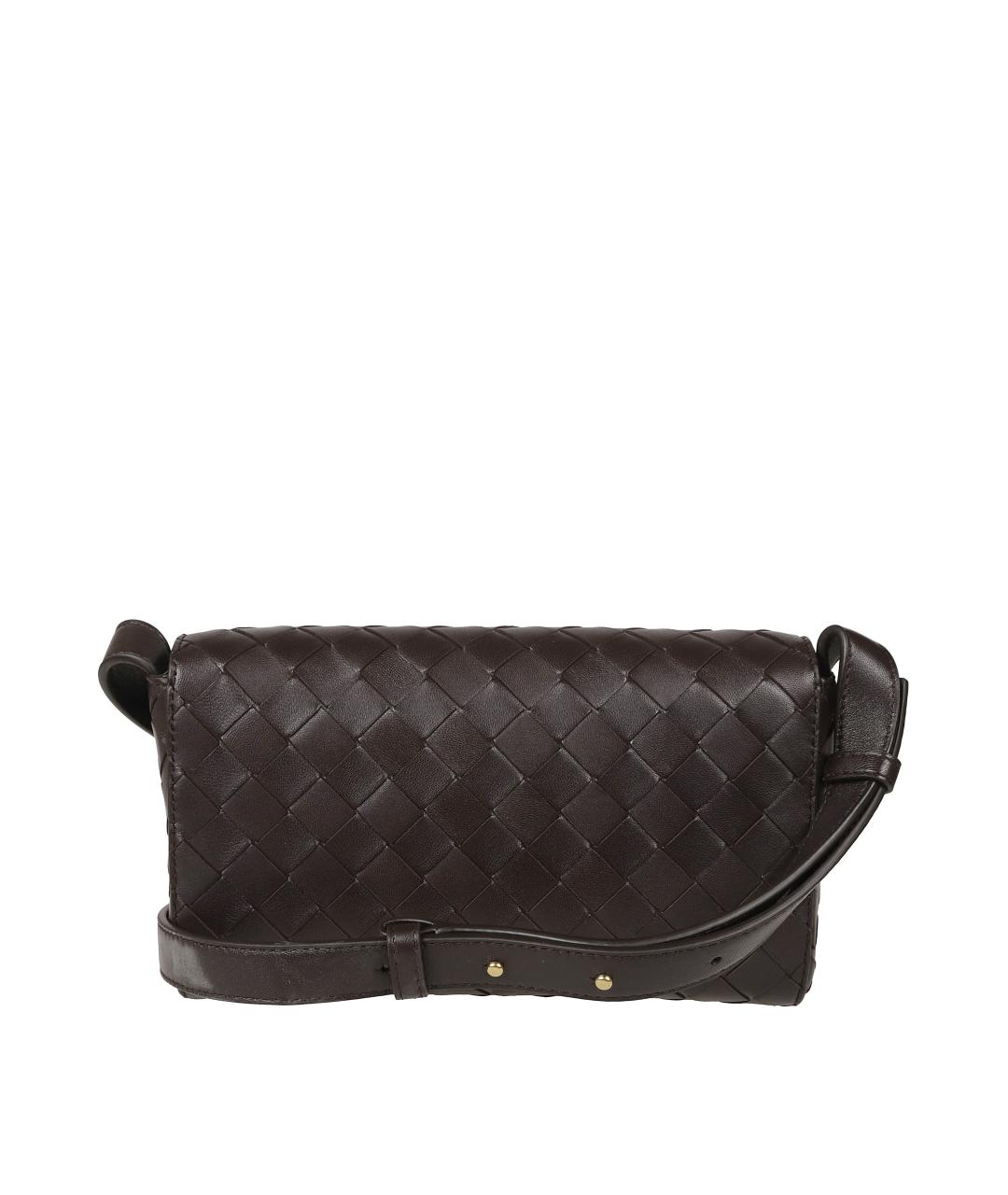 BOTTEGA VENETA Коричневая кожаная сумка через плечо, фото 2