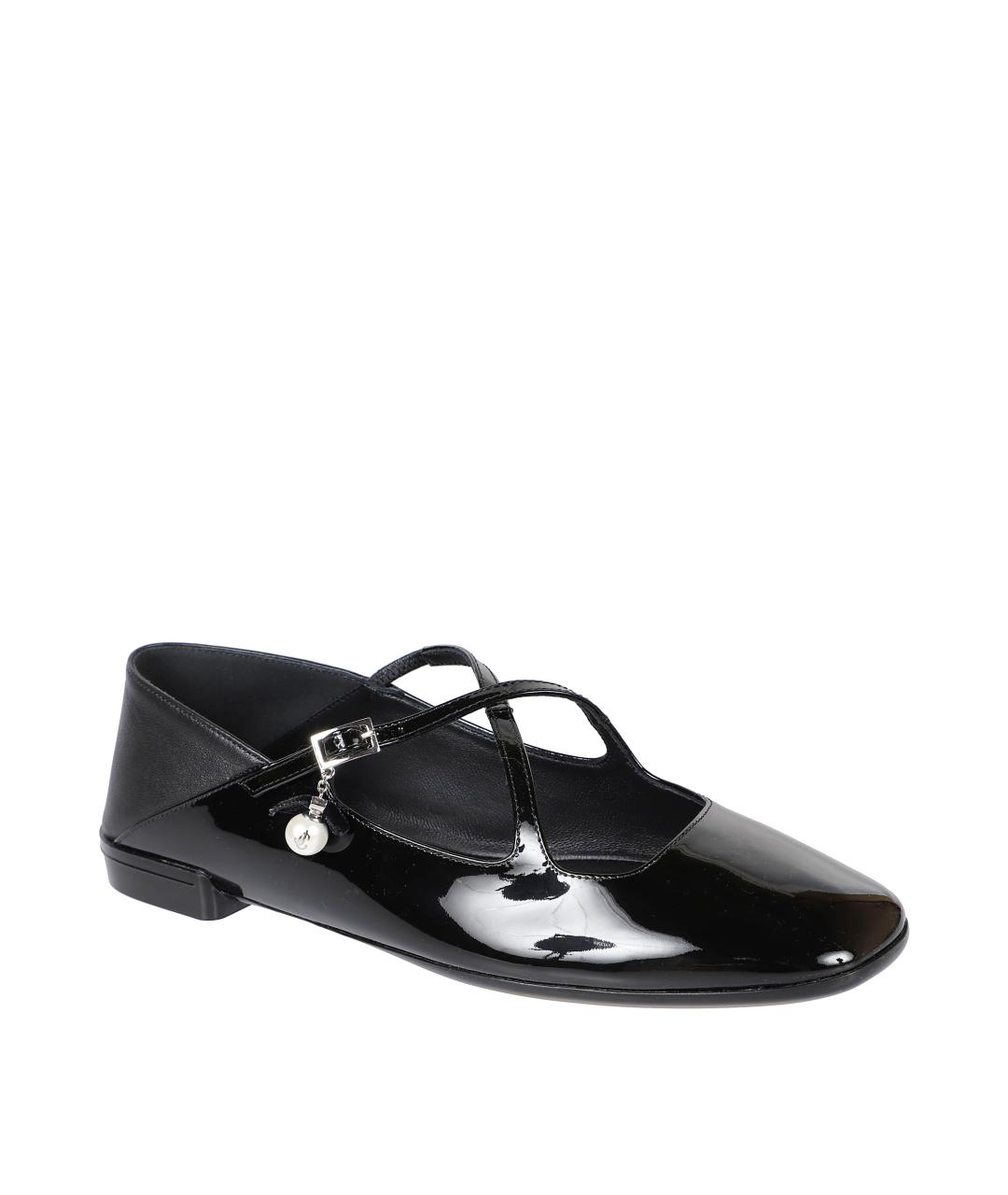 JIMMY CHOO Черные кожаные балетки, фото 2
