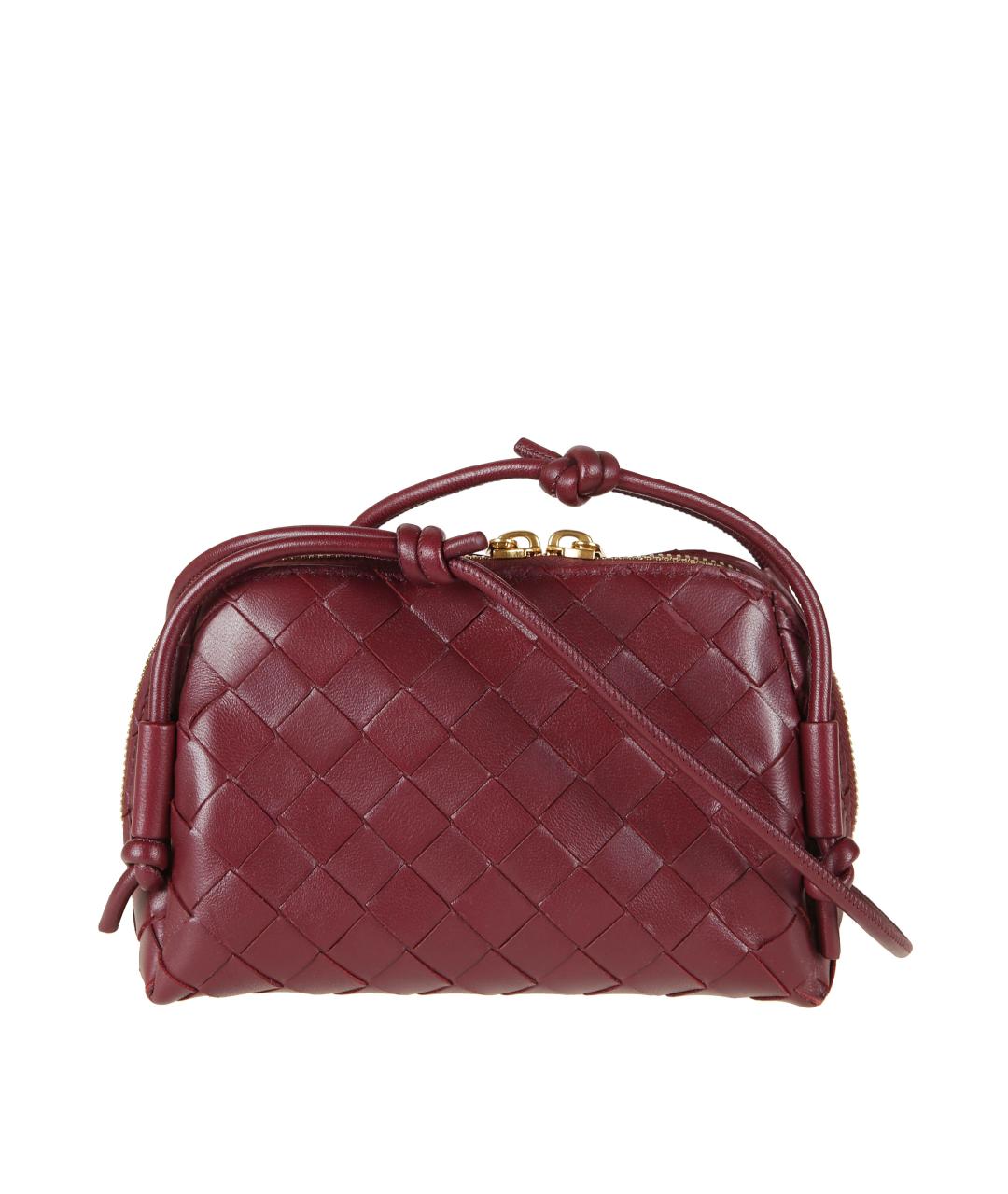 BOTTEGA VENETA Красная кожаная сумка через плечо, фото 2