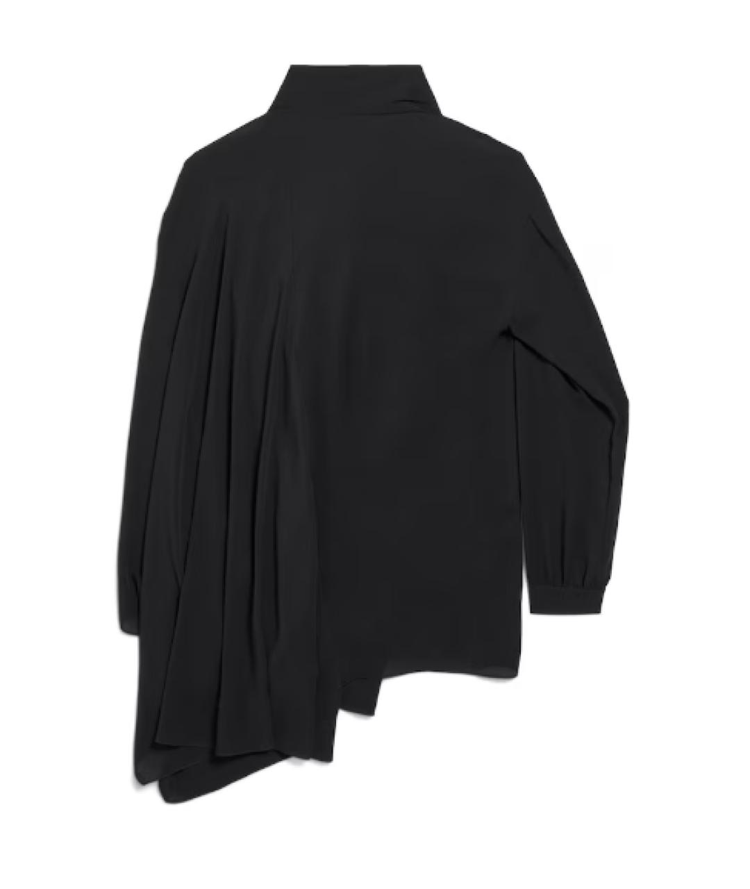 BALENCIAGA Черная шелковая блузы, фото 2