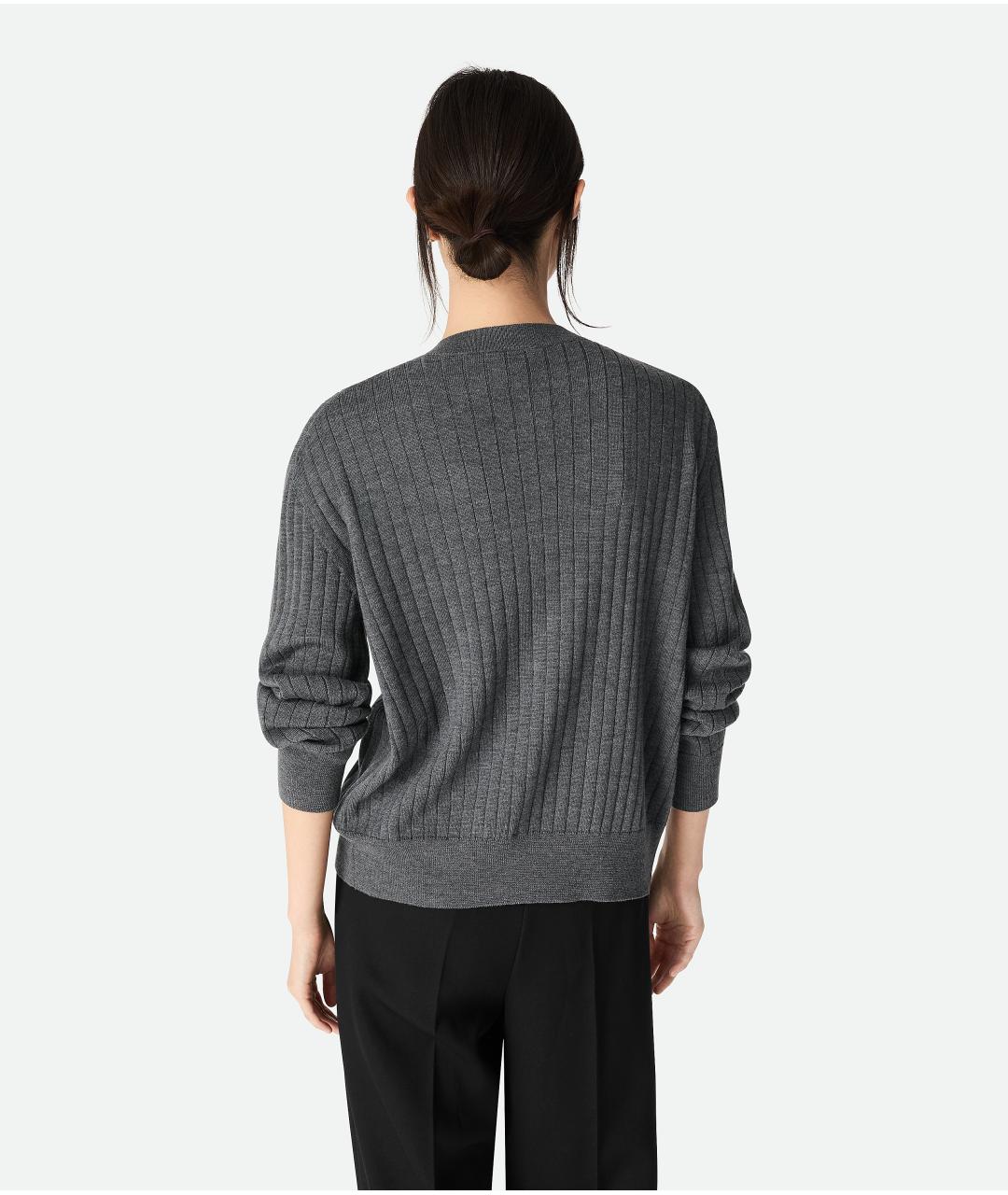 BOTTEGA VENETA Серый шерстяной кардиган, фото 3