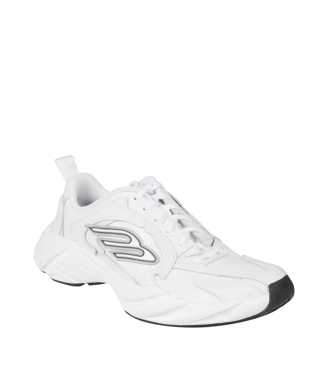 BALENCIAGA Белые кожаные кроссовки, фото 2