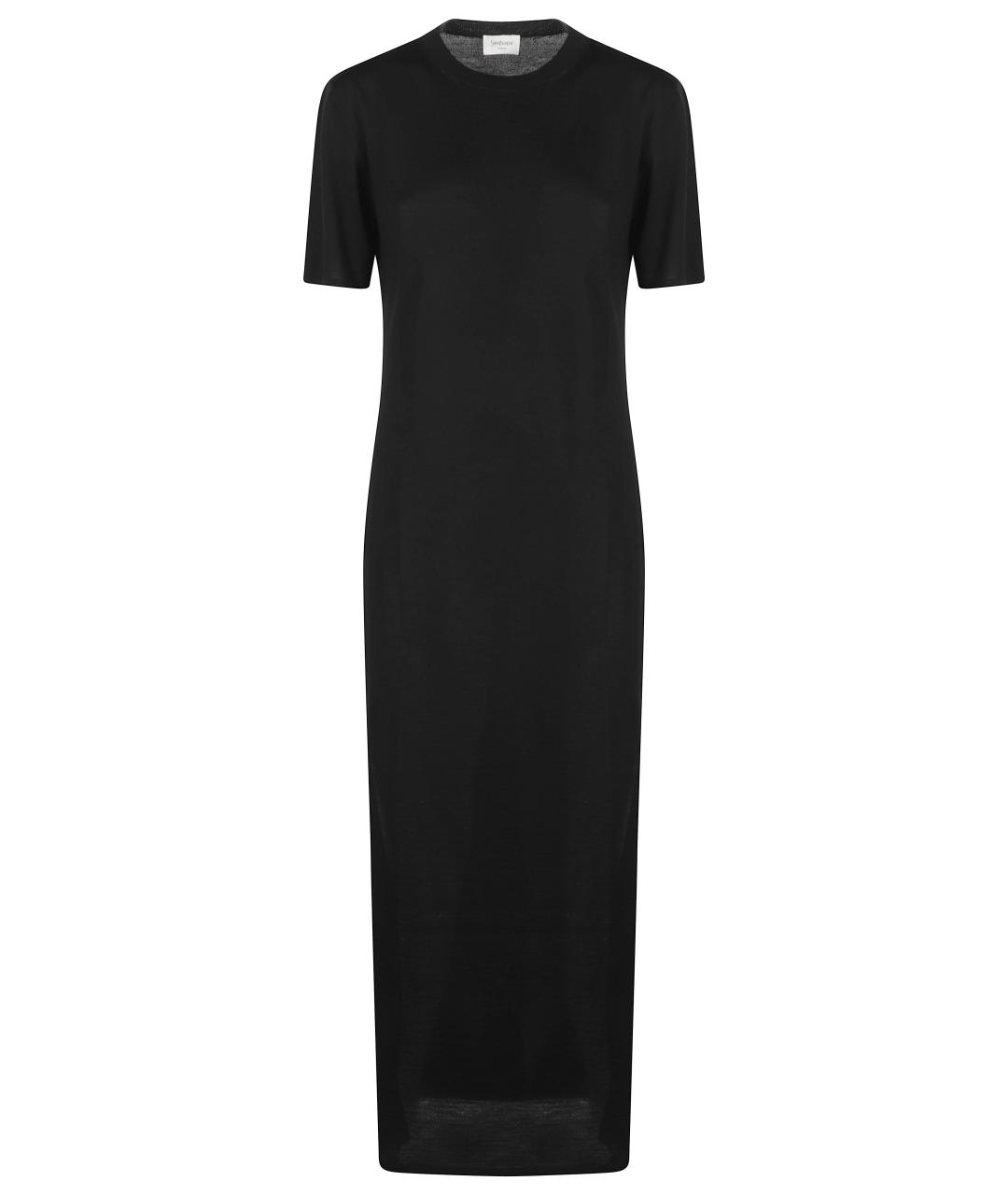 SAINT LAURENT Черное шерстяное повседневное платье, фото 1