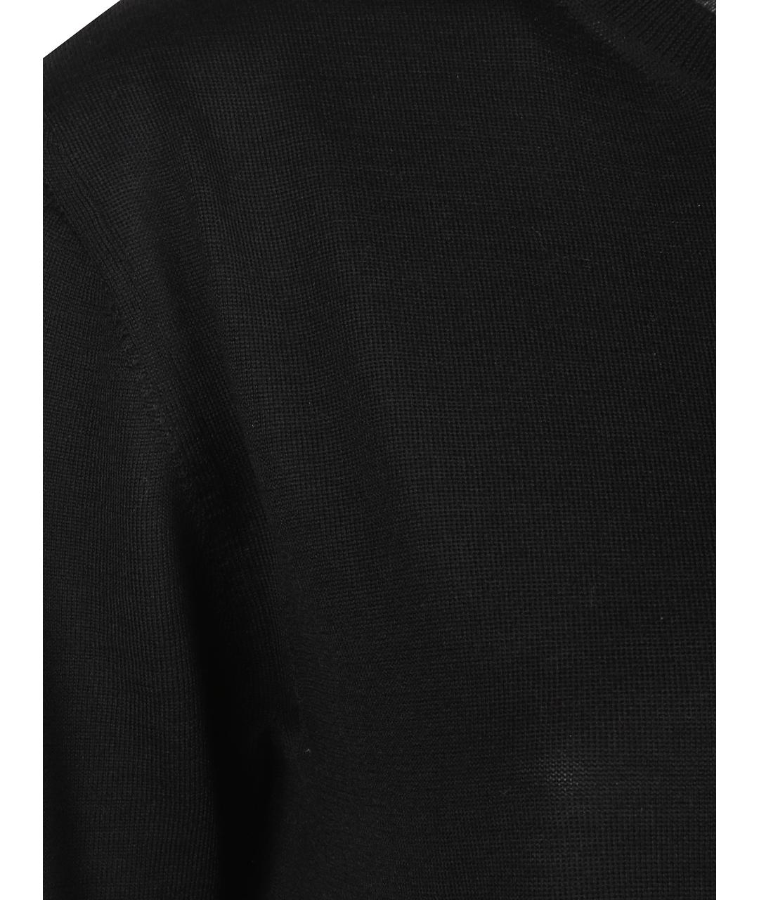 SAINT LAURENT Черное шерстяное повседневное платье, фото 2