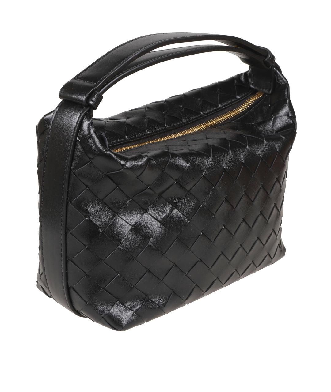 BOTTEGA VENETA Черная кожаная сумка с короткими ручками, фото 3