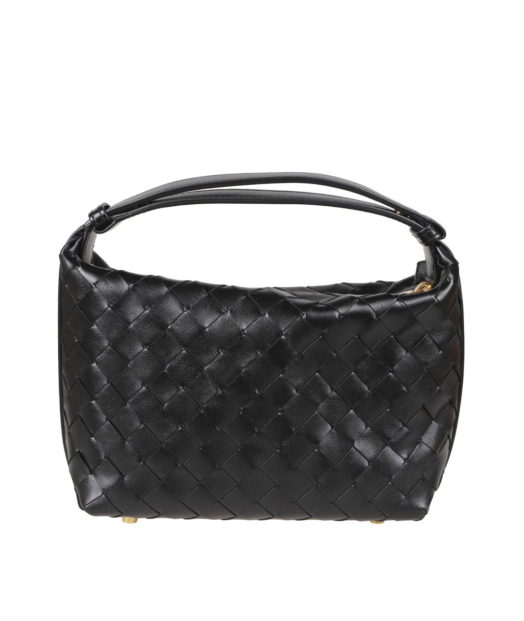BOTTEGA VENETA Черная кожаная сумка с короткими ручками, фото 2