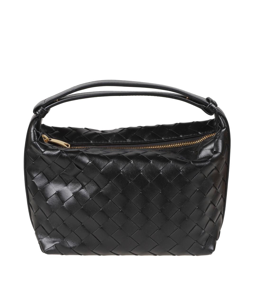 BOTTEGA VENETA Черная кожаная сумка с короткими ручками, фото 1