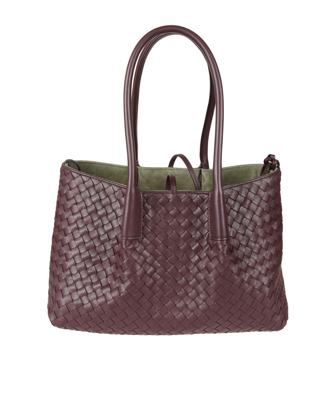 BOTTEGA VENETA Бордовая кожаная сумка тоут, фото 1