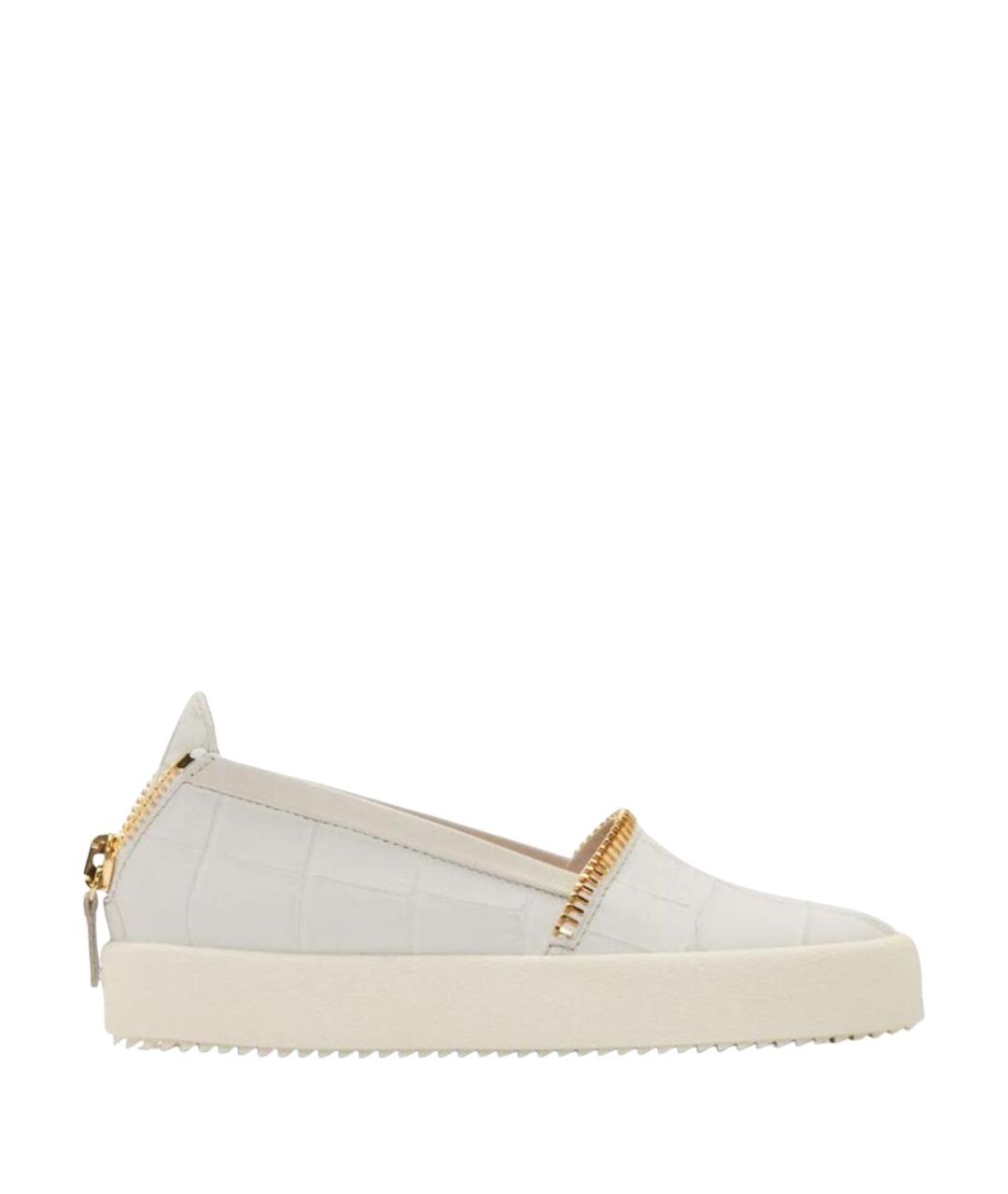 GIUSEPPE ZANOTTI DESIGN Белые кожаные слипоны, фото 1