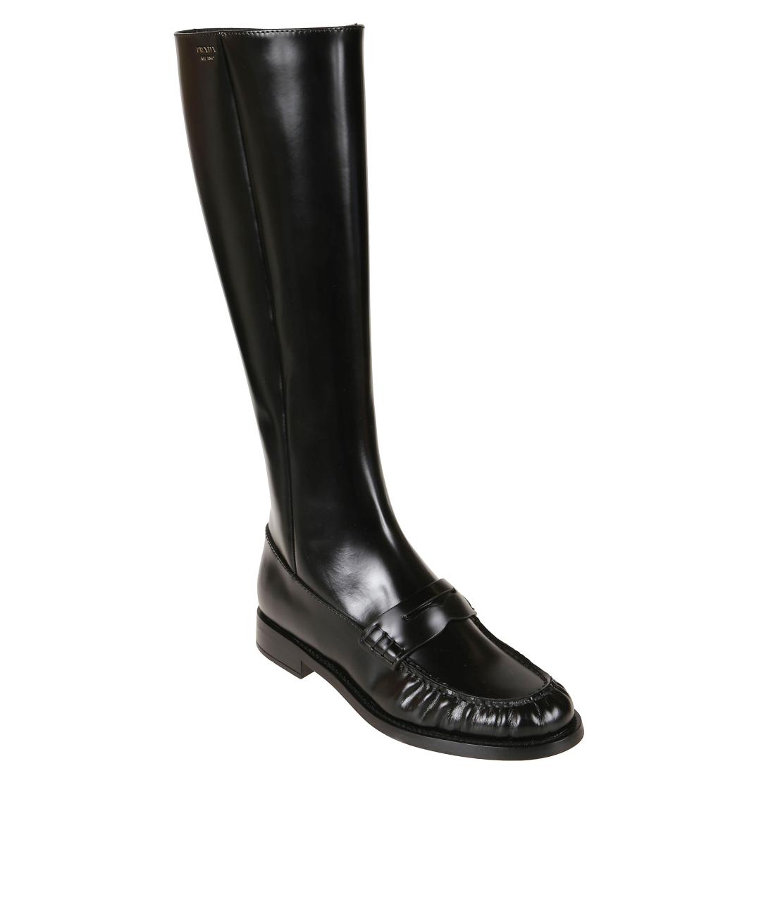 PRADA Черные кожаные сапоги, фото 2