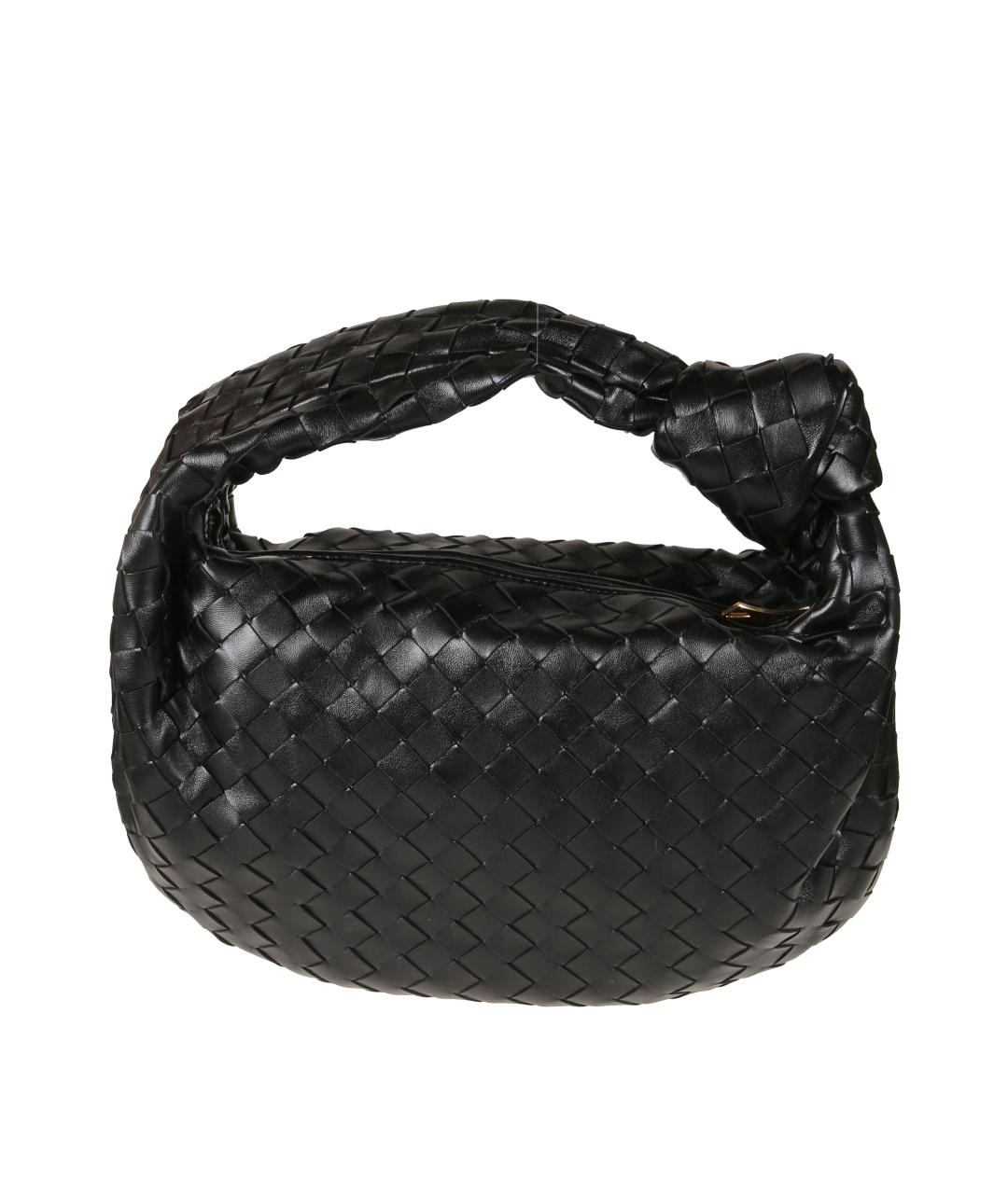 BOTTEGA VENETA Черная кожаная сумка с короткими ручками, фото 2