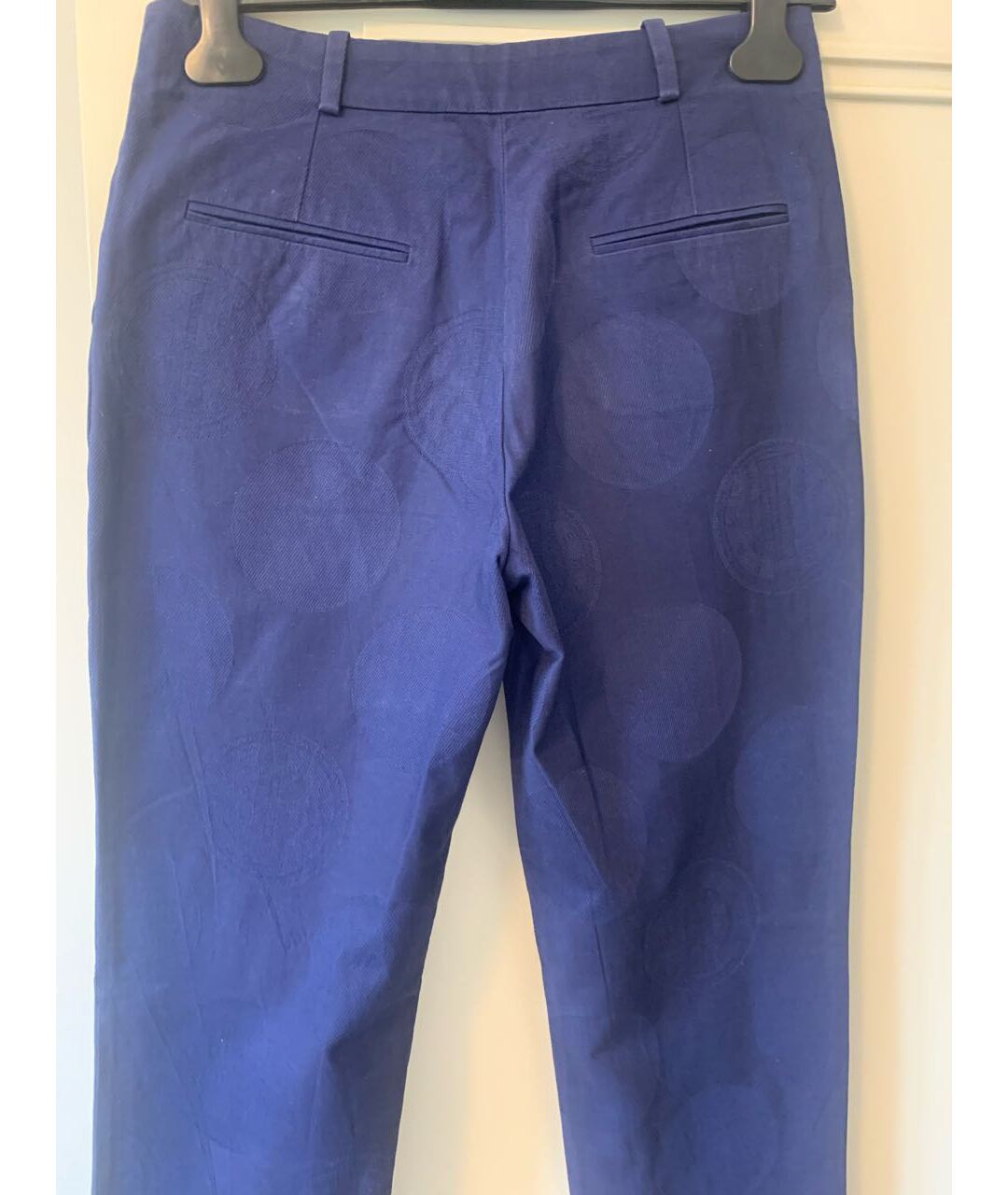 KENZO Синие хлопковые прямые брюки, фото 2