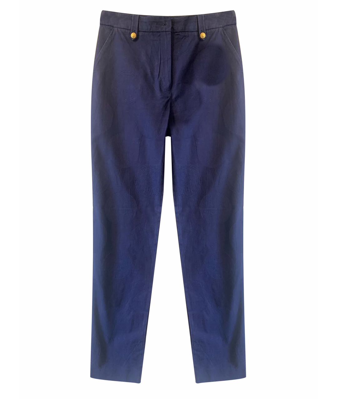 KENZO Синие хлопковые прямые брюки, фото 1