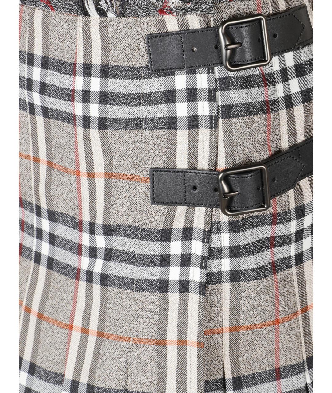 BURBERRY Мульти шерстяная юбка миди, фото 2