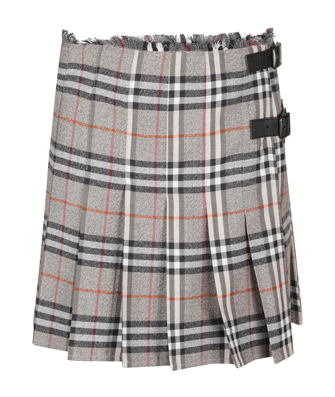 BURBERRY Мульти шерстяная юбка миди, фото 1