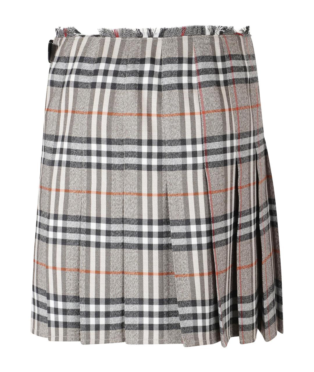 BURBERRY Мульти шерстяная юбка миди, фото 3