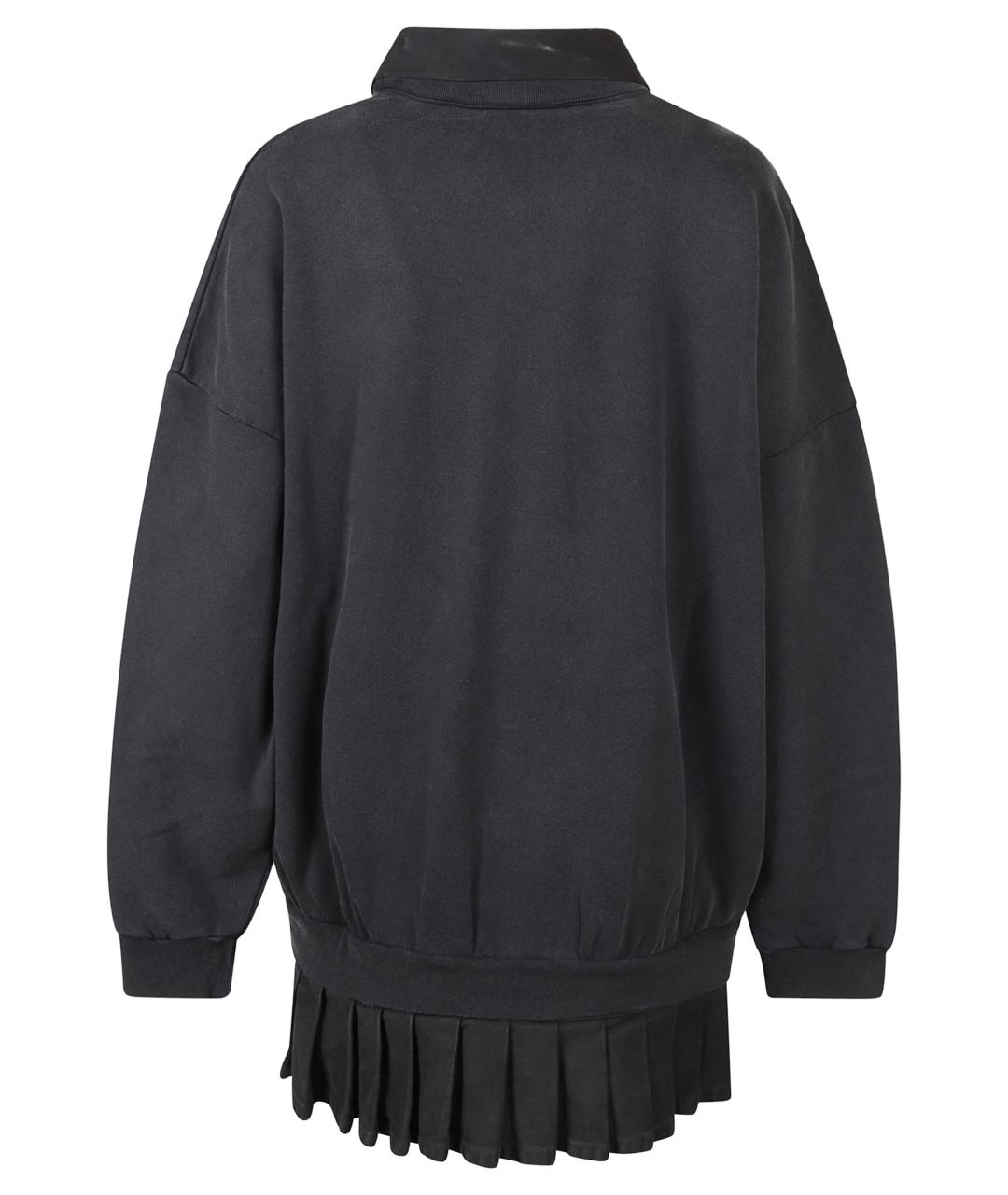 BALENCIAGA Черное хлопковое повседневное платье, фото 3