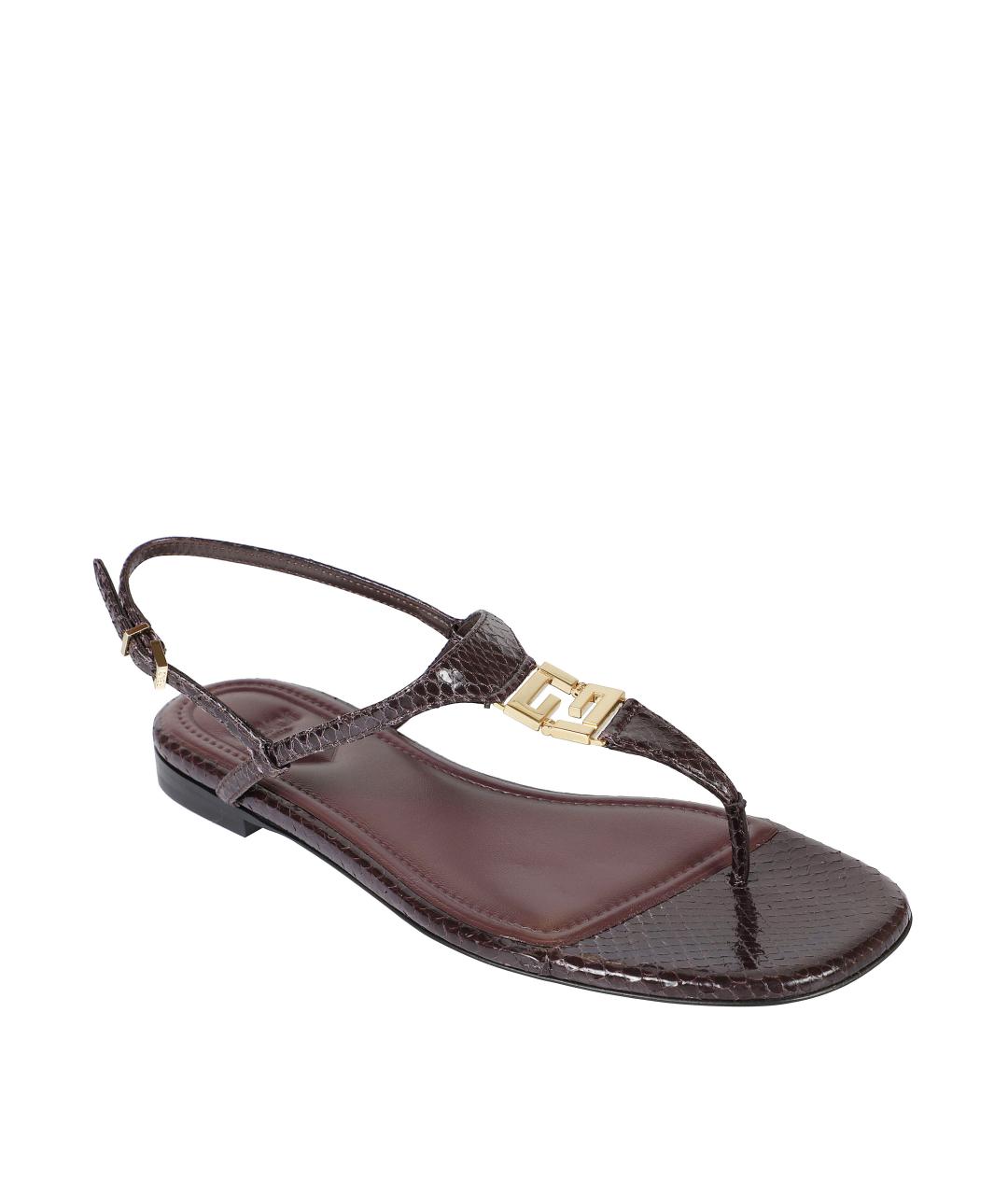 FENDI Коричневые сандалии, фото 2
