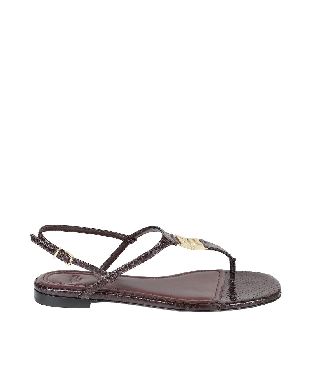FENDI Коричневые сандалии, фото 1