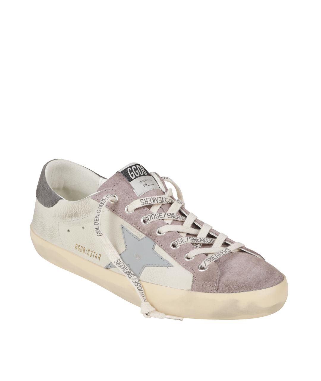 GOLDEN GOOSE Серые кожаные низкие кроссовки / кеды, фото 2