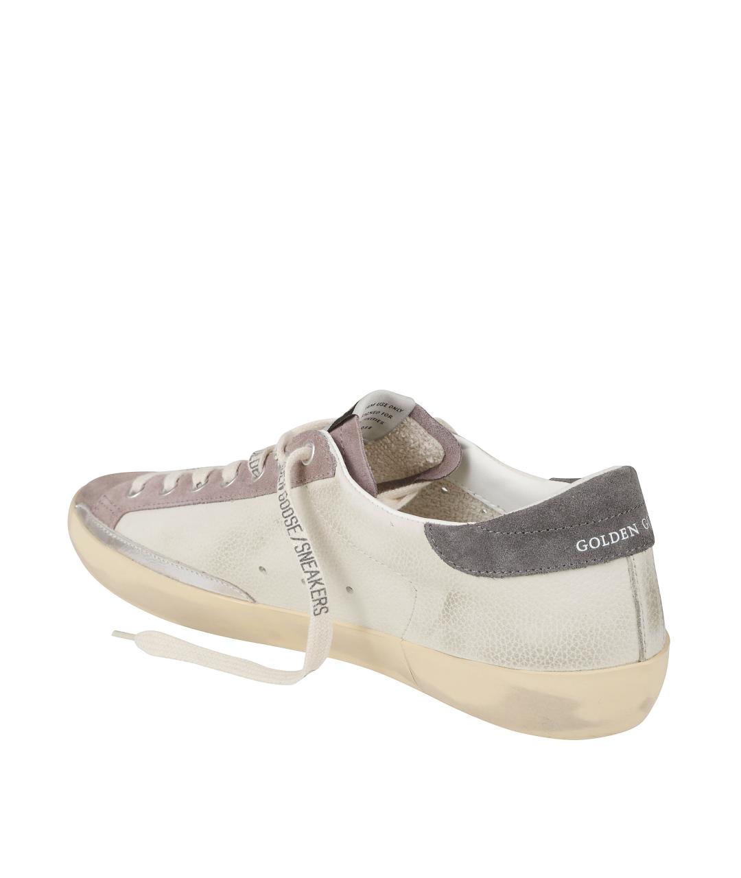 GOLDEN GOOSE Серые кожаные низкие кроссовки / кеды, фото 3