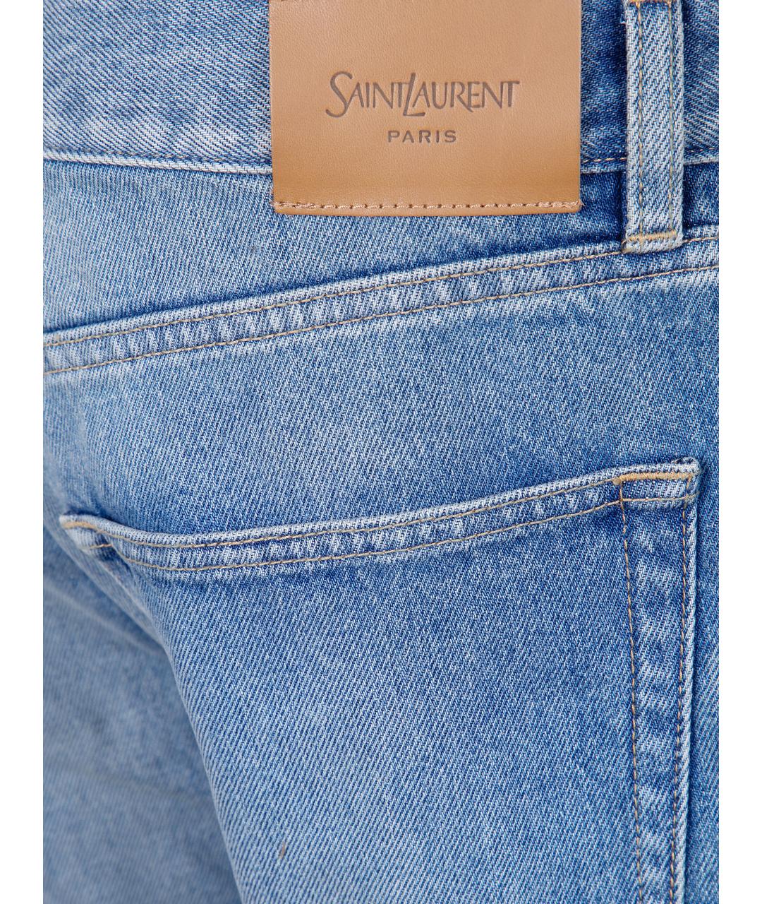 SAINT LAURENT Синие хлопковые джинсы, фото 3