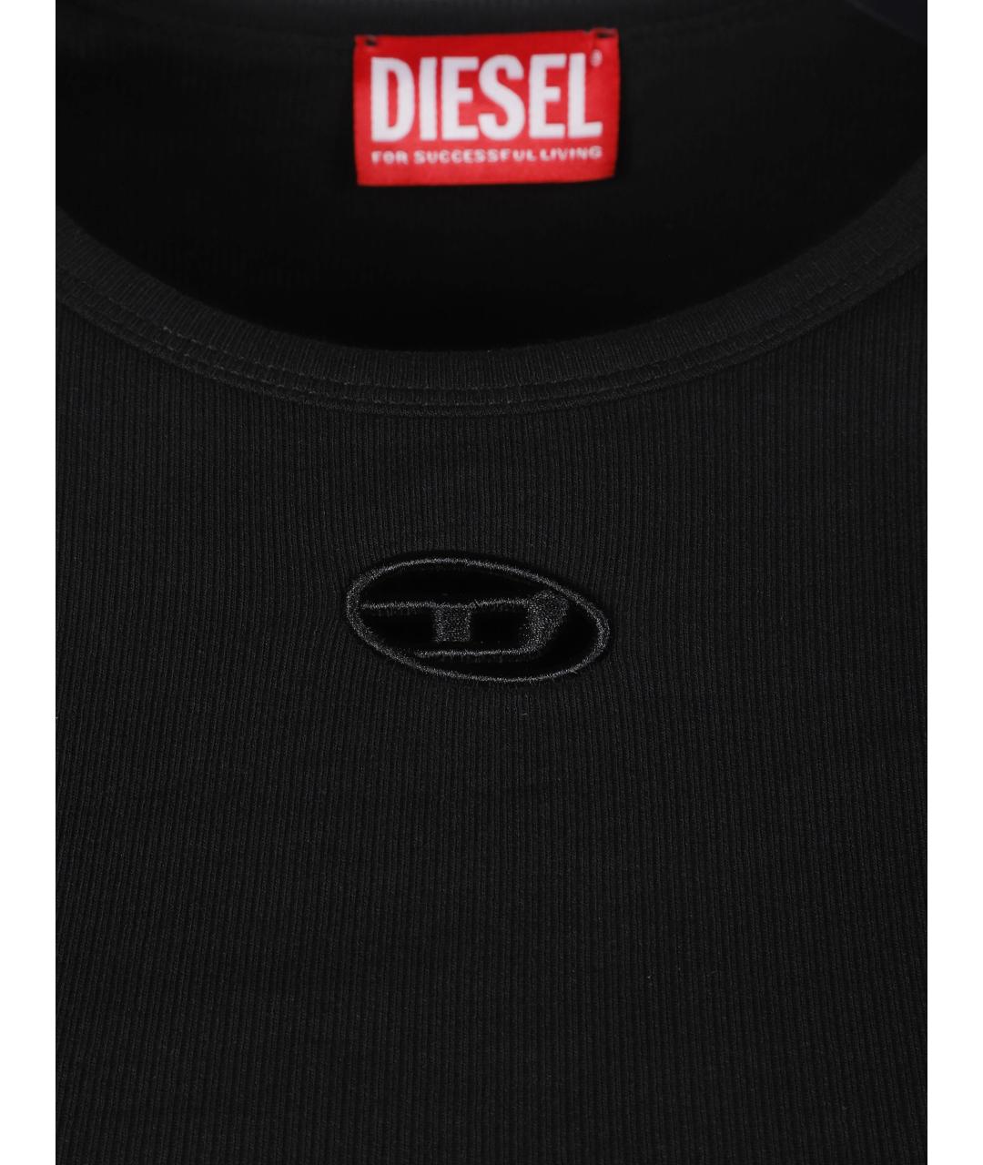 DIESEL Черная хлопковая футболка, фото 2