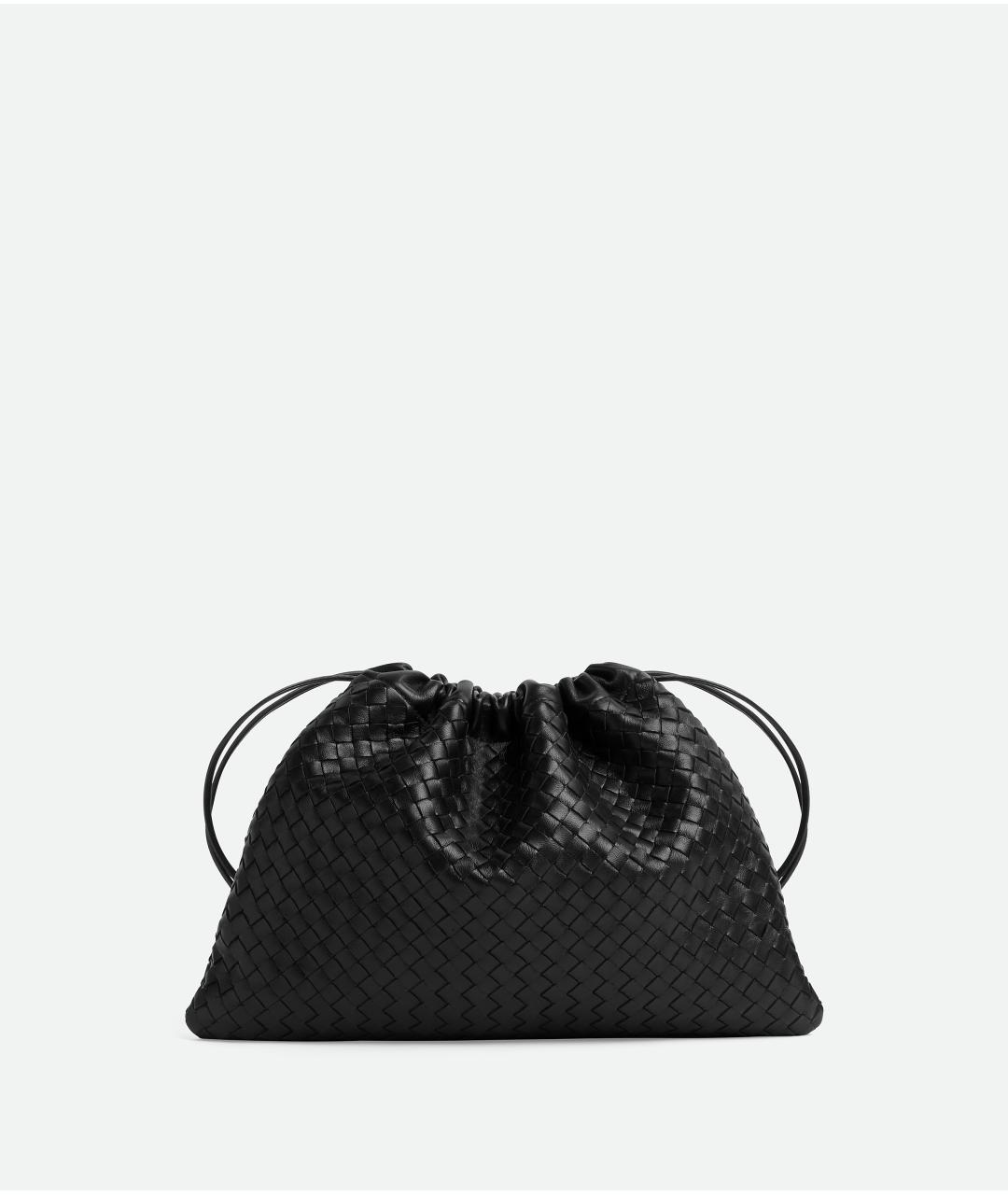 BOTTEGA VENETA Черная кожаная сумка через плечо, фото 4