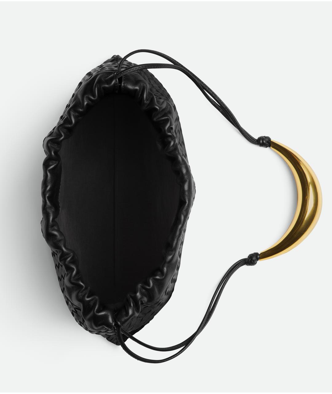 BOTTEGA VENETA Черная кожаная сумка через плечо, фото 2