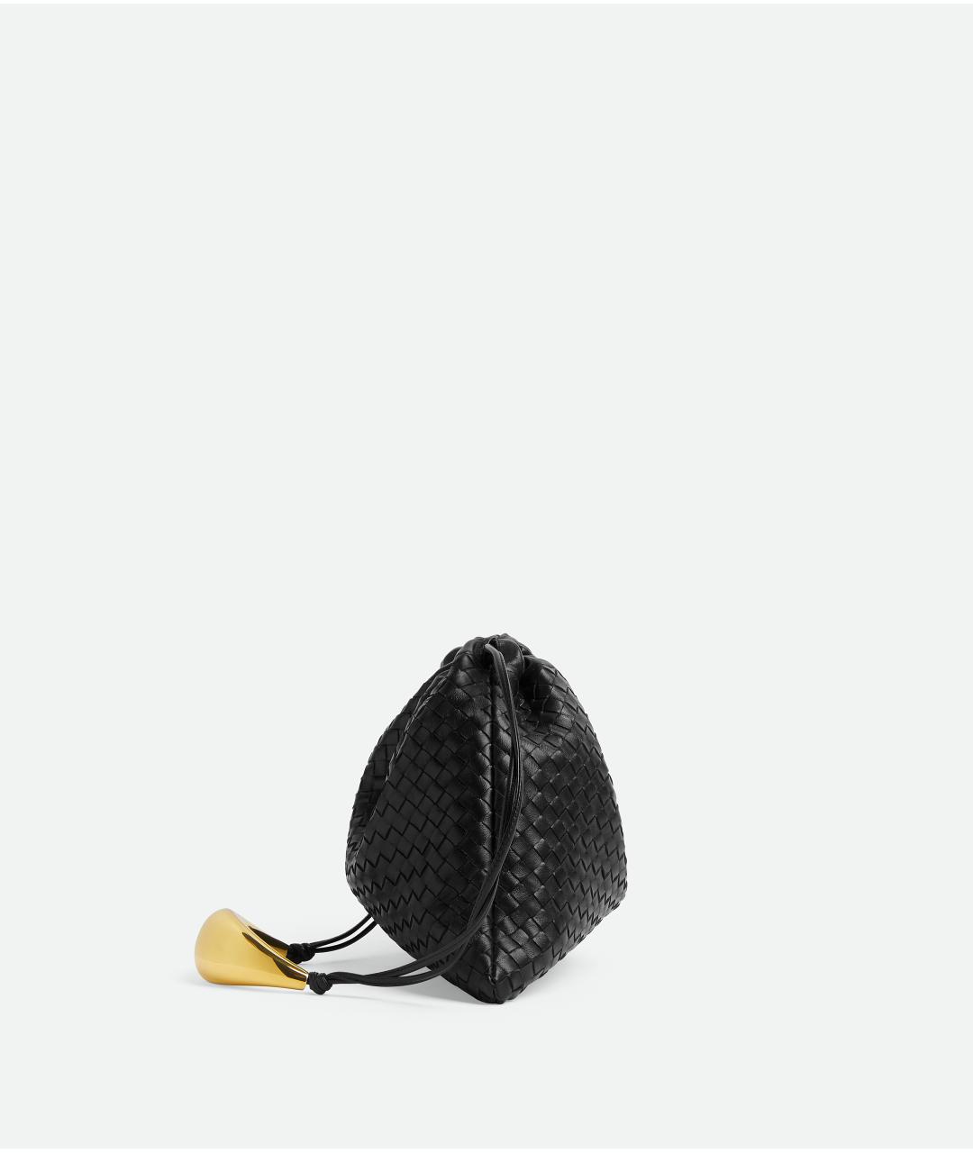 BOTTEGA VENETA Черная кожаная сумка через плечо, фото 3