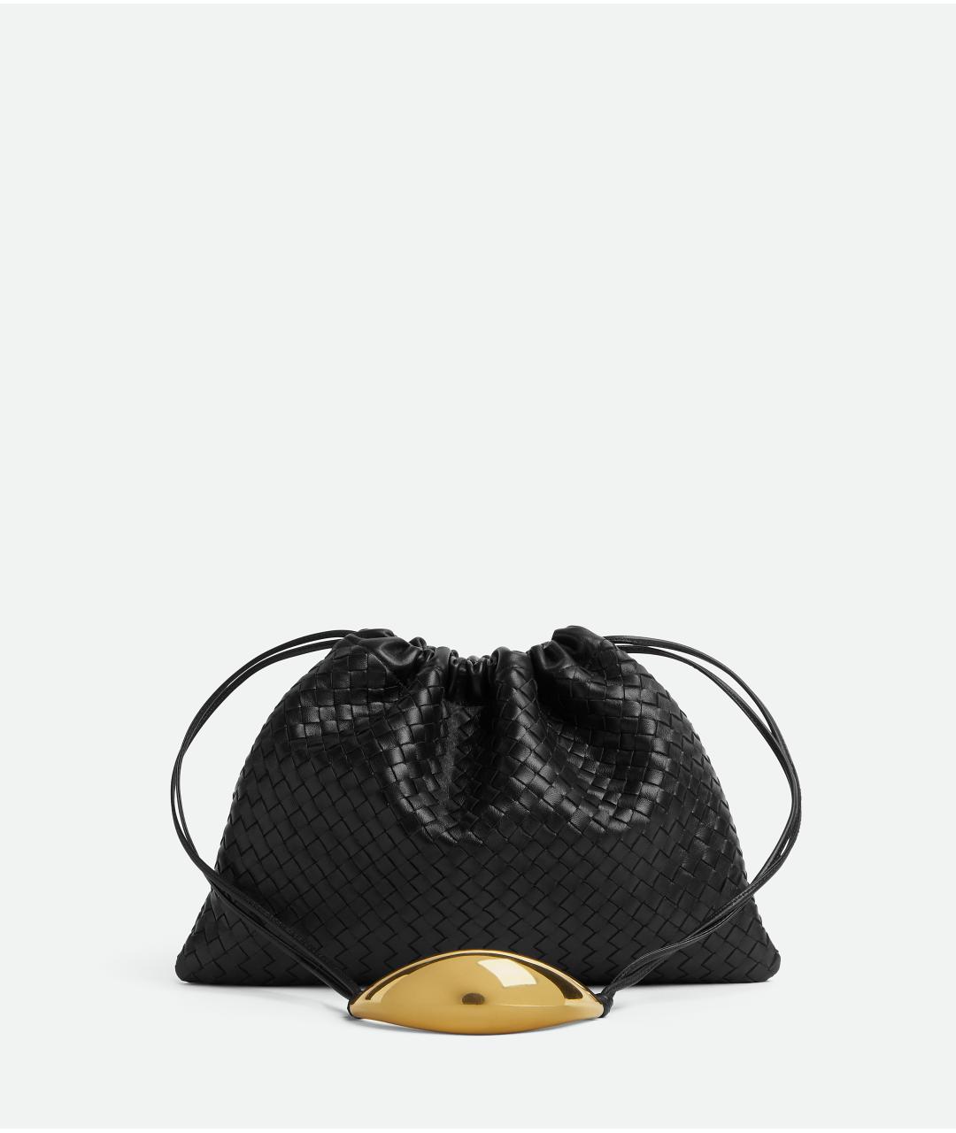 BOTTEGA VENETA Черная кожаная сумка через плечо, фото 5