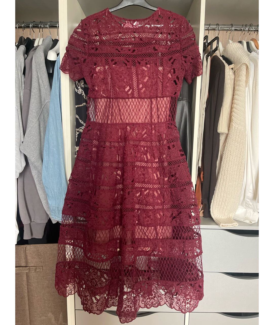 ZIMMERMANN Бордовое кружевное вечернее платье, фото 2