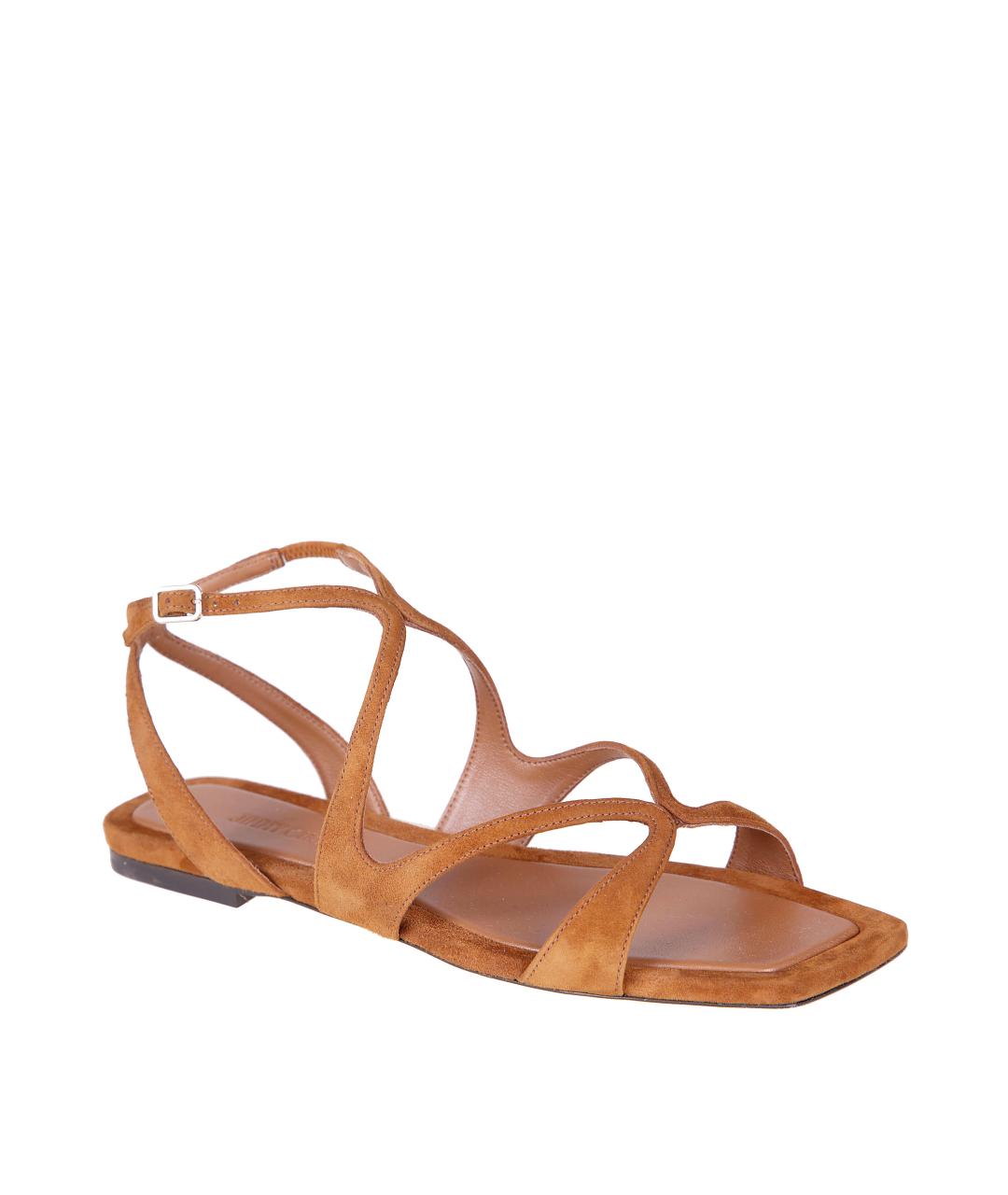 JIMMY CHOO Бежевые кожаные босоножки, фото 2