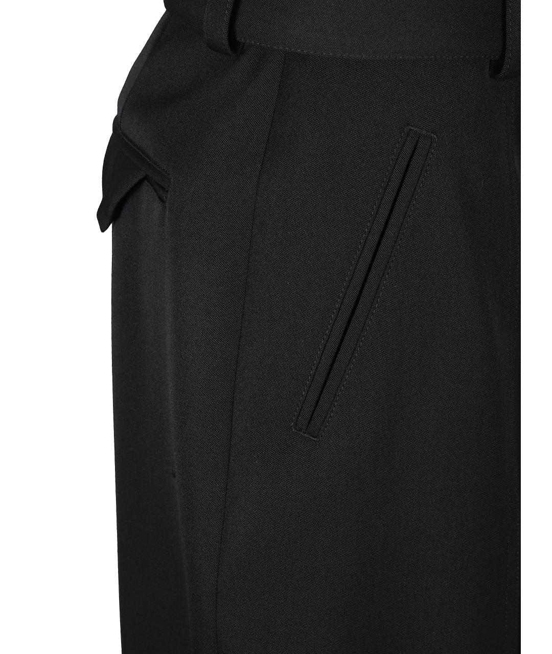 BOTTEGA VENETA Черные шерстяные прямые брюки, фото 2