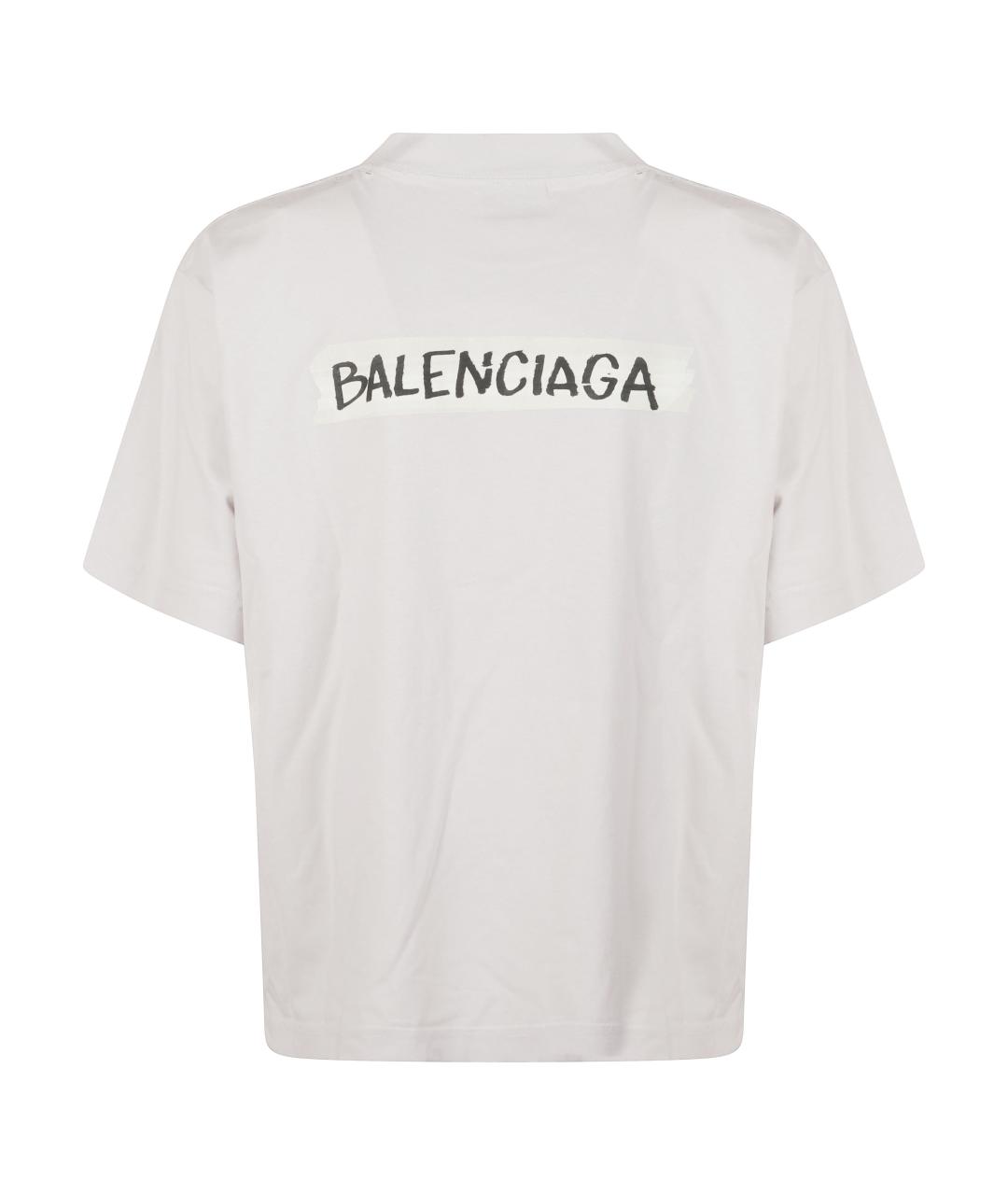 BALENCIAGA Белая хлопковая футболка, фото 3