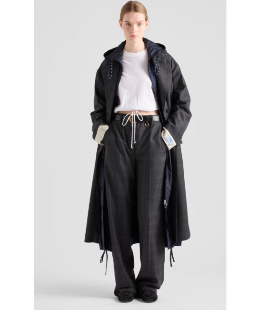PRADA Антрацитовые прямые брюки, фото 2