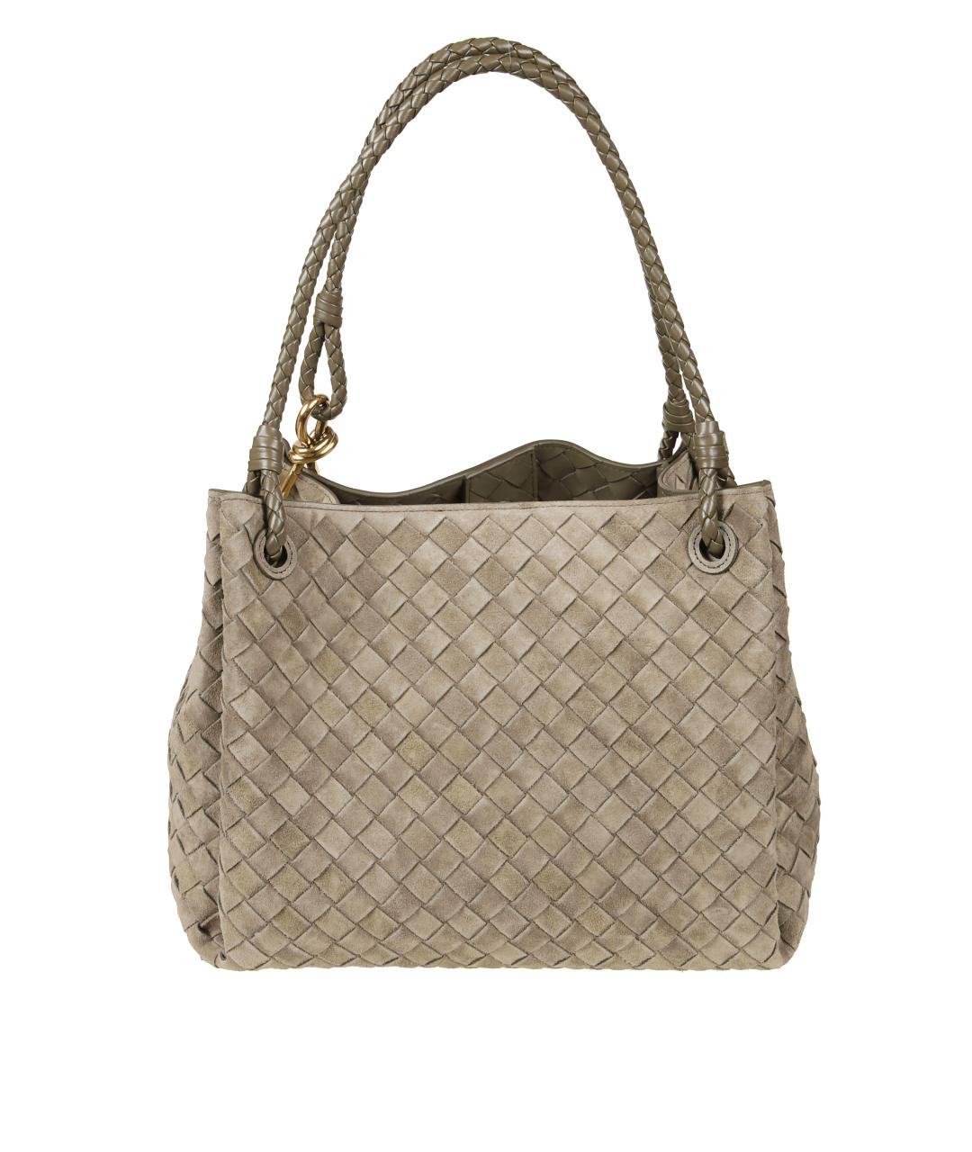 BOTTEGA VENETA Зеленая замшевая сумка тоут, фото 2