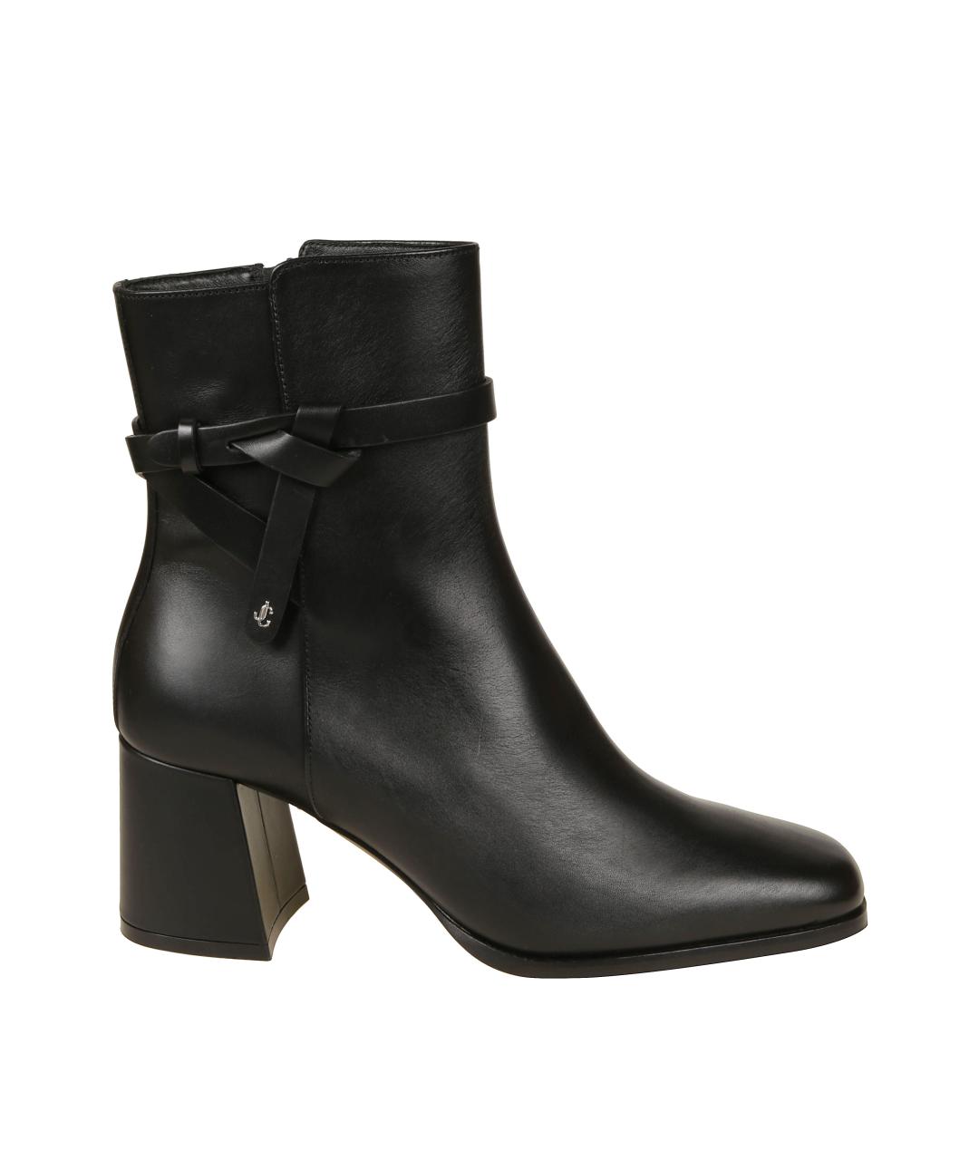 JIMMY CHOO Черные кожаные полусапоги, фото 1
