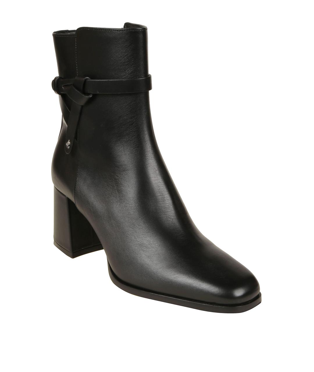 JIMMY CHOO Черные кожаные полусапоги, фото 2