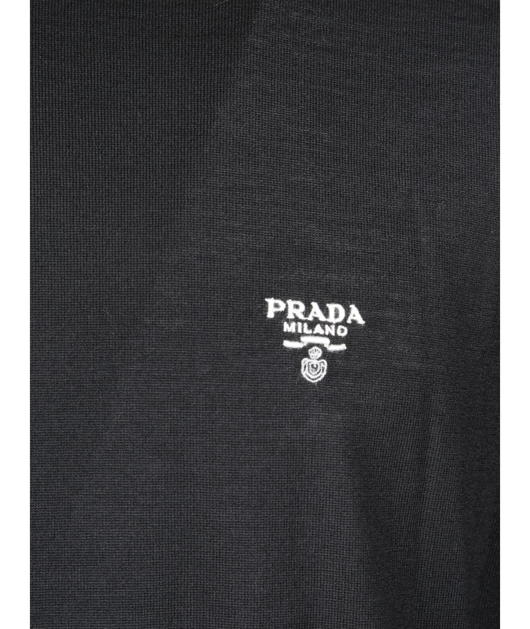PRADA Черный шерстяной джемпер / свитер, фото 2