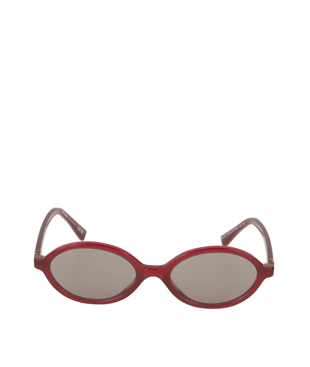 MIU MIU Бордовые пластиковые солнцезащитные очки, фото 1