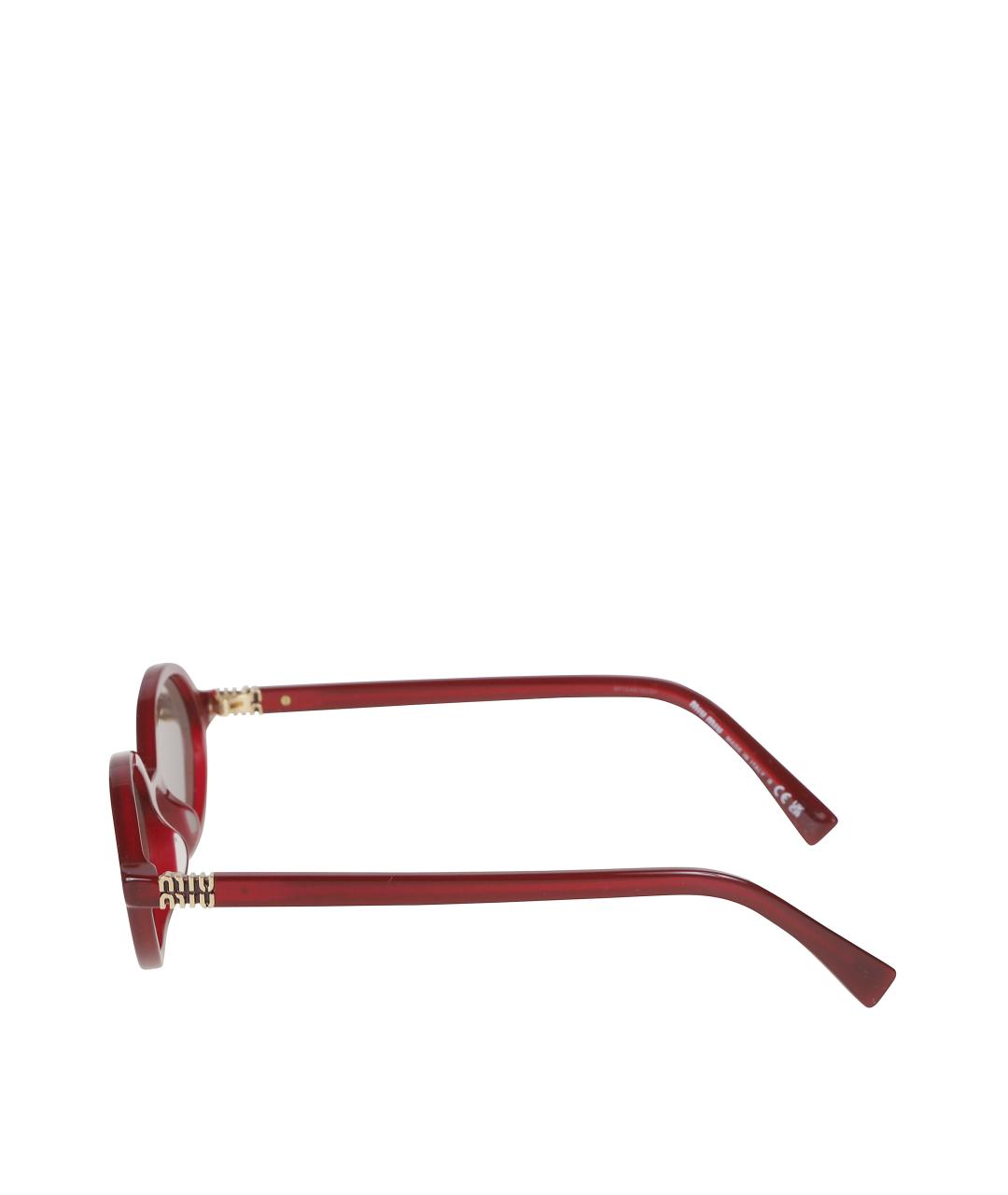 MIU MIU Бордовые пластиковые солнцезащитные очки, фото 3