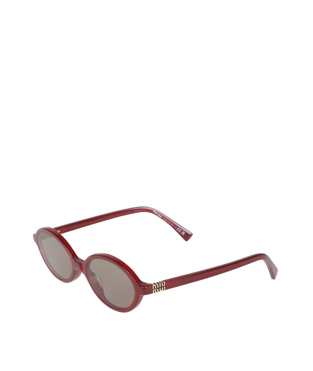 MIU MIU Бордовые пластиковые солнцезащитные очки, фото 2