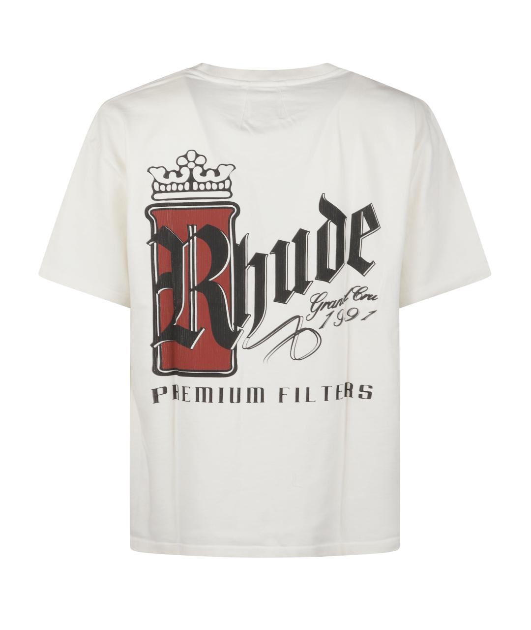 RHUDE Белая футболка, фото 3