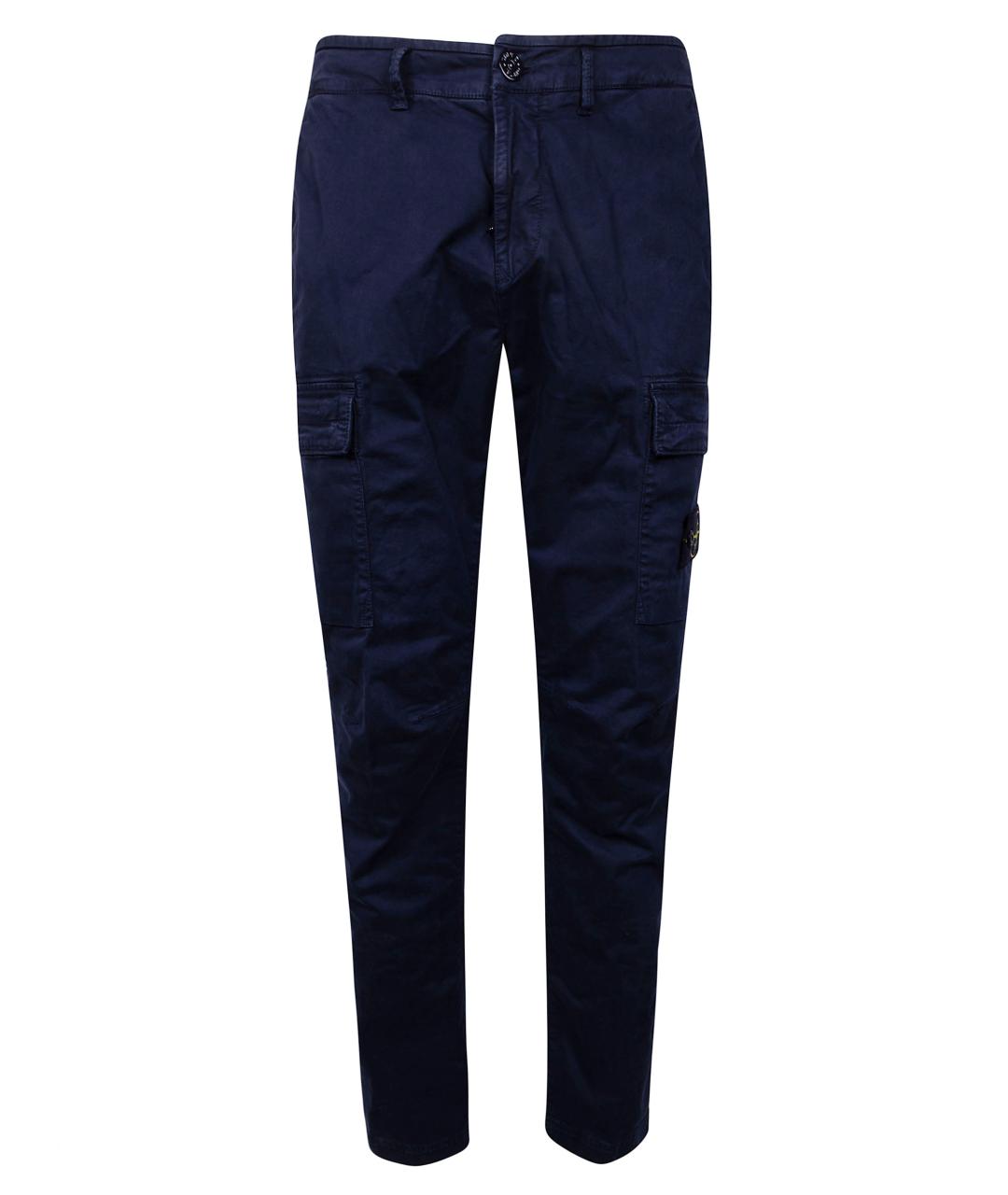 STONE ISLAND Синие хлопковые повседневные брюки, фото 1
