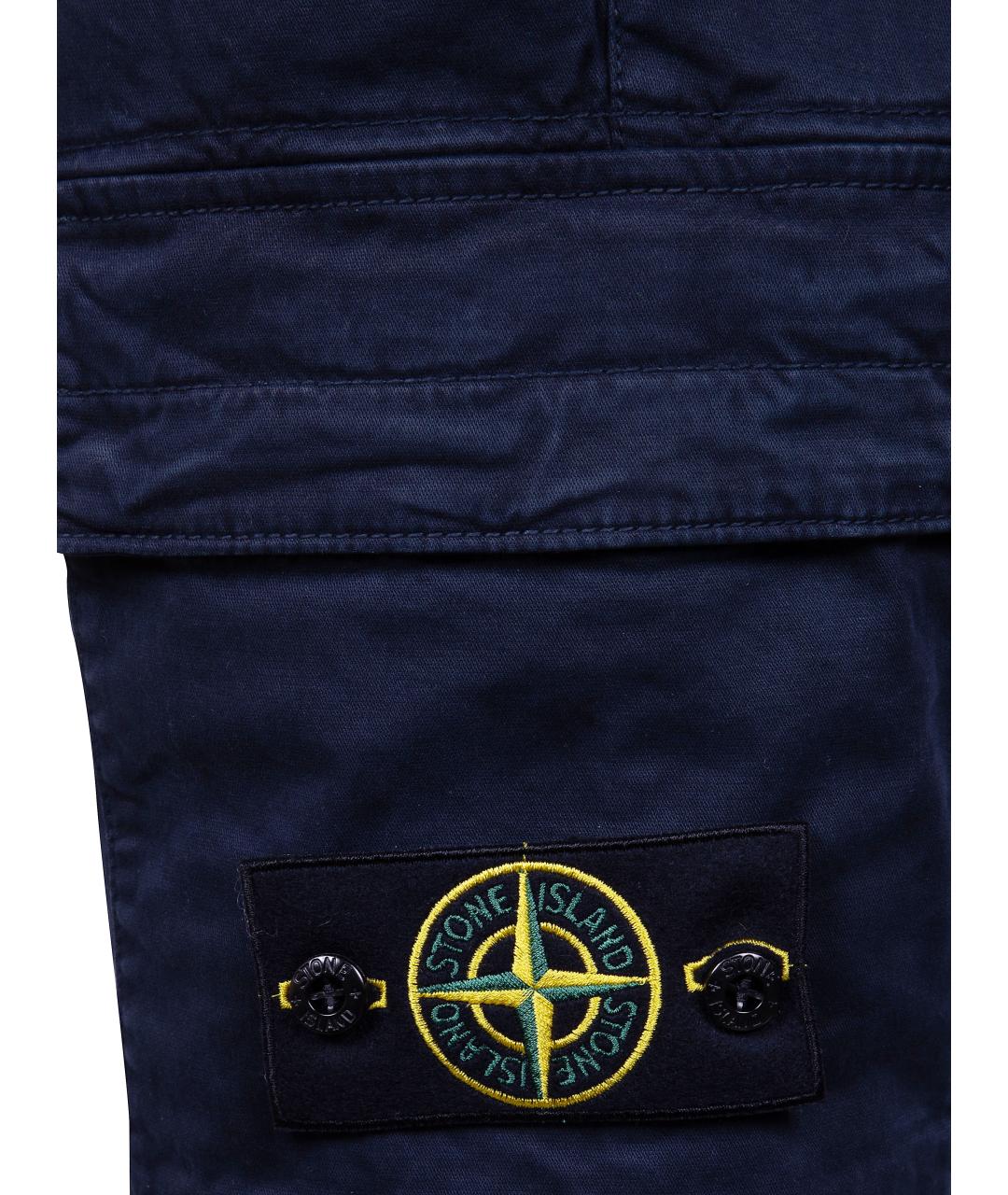 STONE ISLAND Синие хлопковые повседневные брюки, фото 3