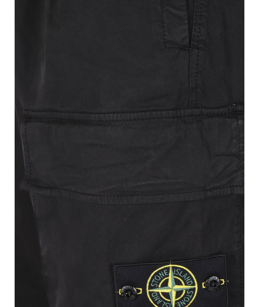 STONE ISLAND Черные повседневные брюки, фото 3