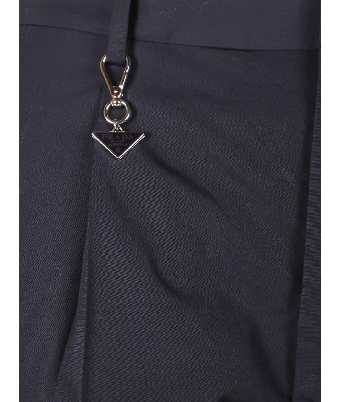 PRADA Синие хлопковые повседневные брюки, фото 2